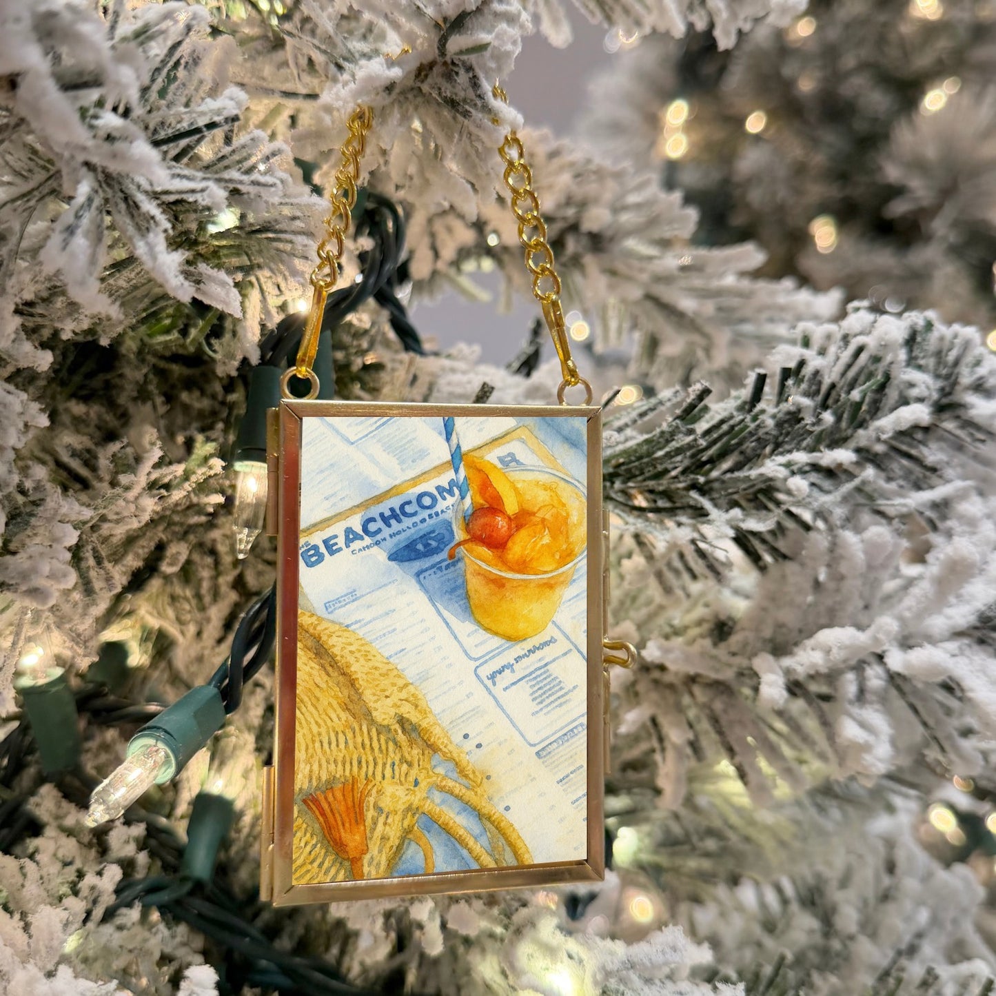 Gold Mini Hanging Frame Ornament