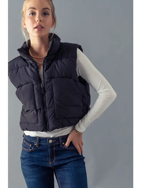 Blue puffer 2025 vest womens