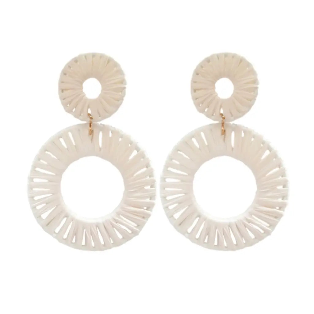 Calypso Raffia Circle Earrings