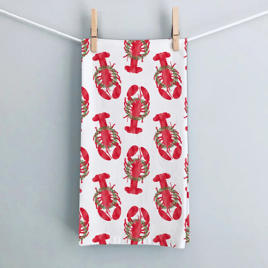 Dish Towel - Holiday Lobsters