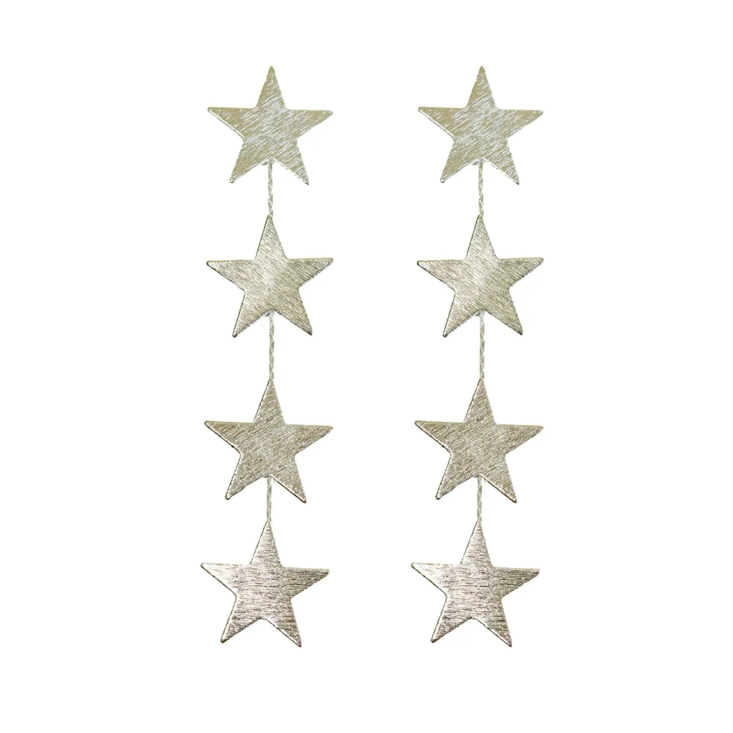 Silver Star Duster Drop Earrings