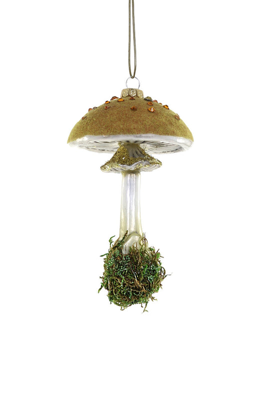 Flocked Frosted Mushroom Ornament