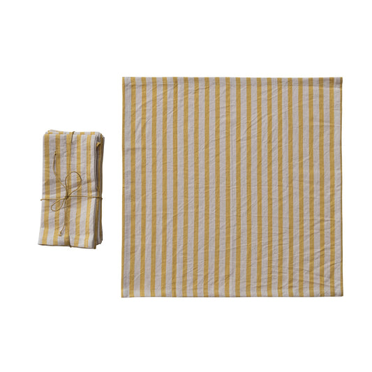 Set/4 Striped Napkins - Yellow