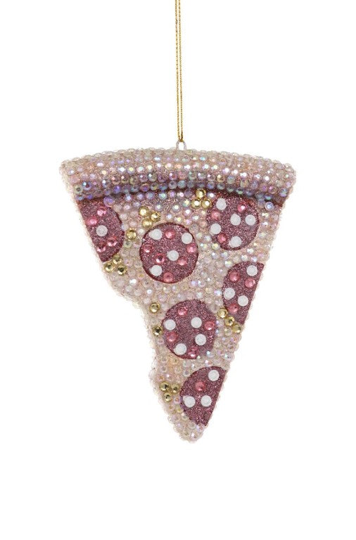 Jeweled Pizza Ornament