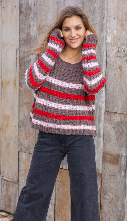 North Pole Striped Crewneck Sweater