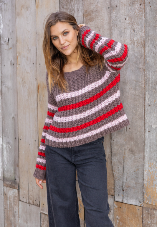 North Pole Striped Crewneck Sweater