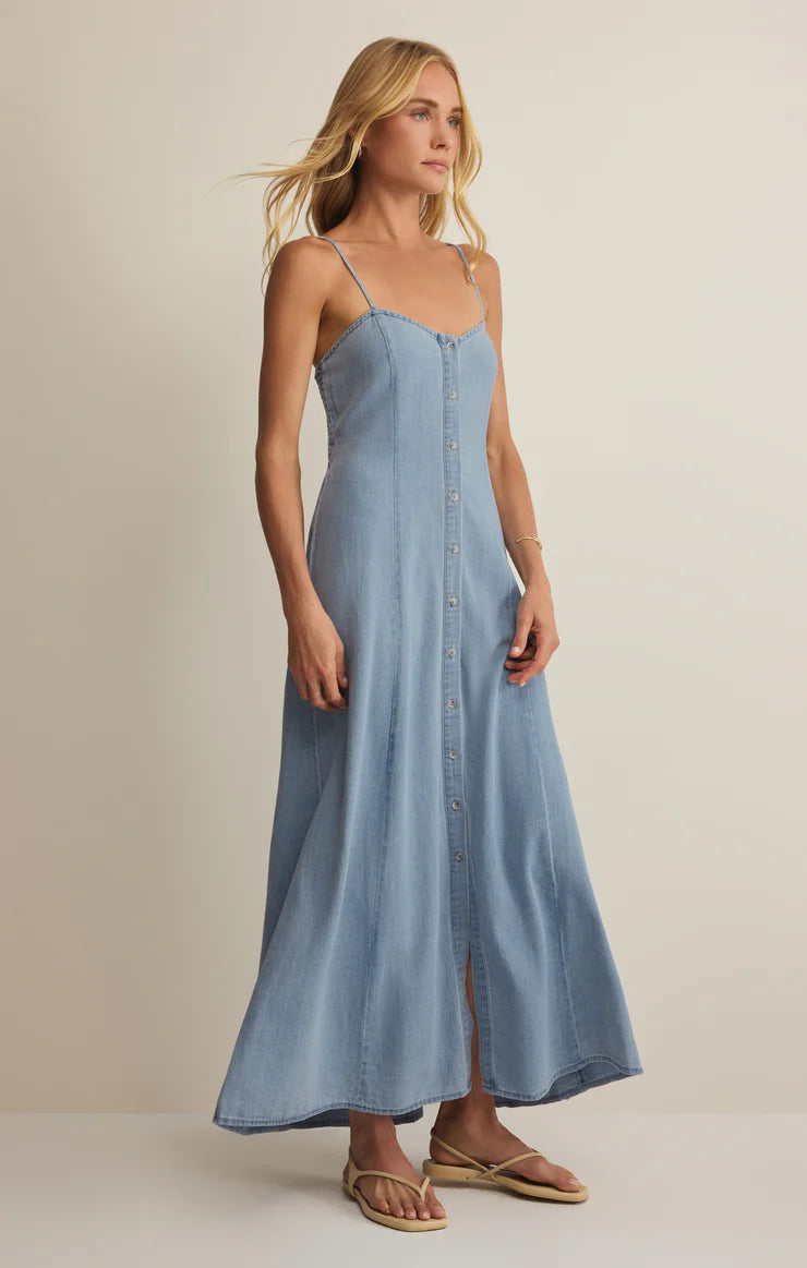 Angel Eyes Twill Midi Dress
