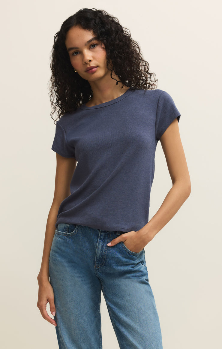 Renae Rib Short Sleeve Top