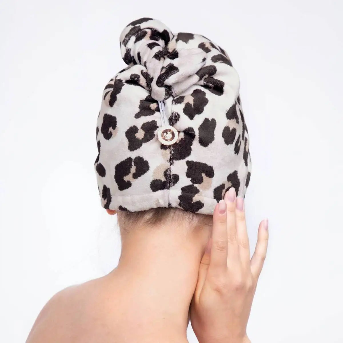 Leopard Microfiber Hair Towel