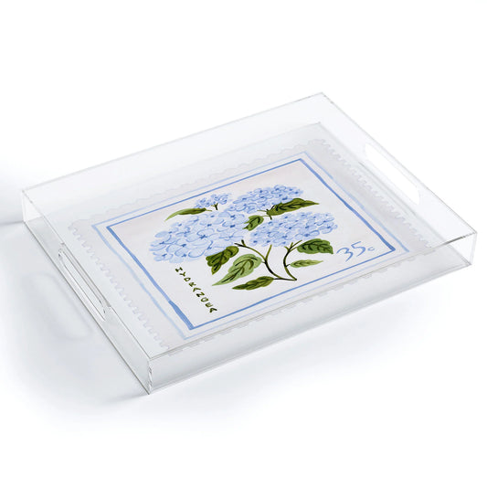 Lg Tray - Textile Hydrangea