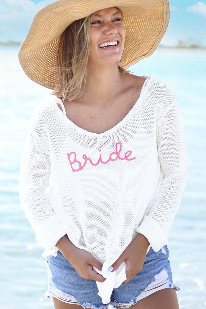 Bride V-Neck Cotton Sweater