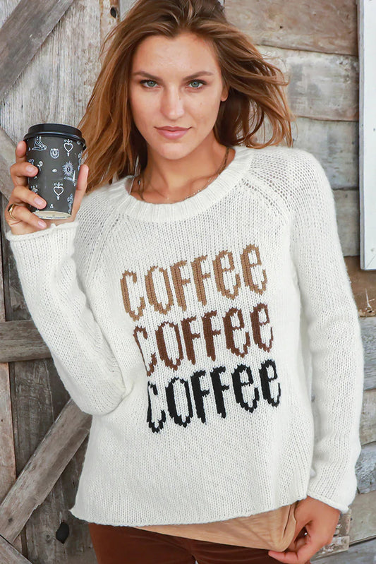 Coffee Raglan Crewneck Sweater