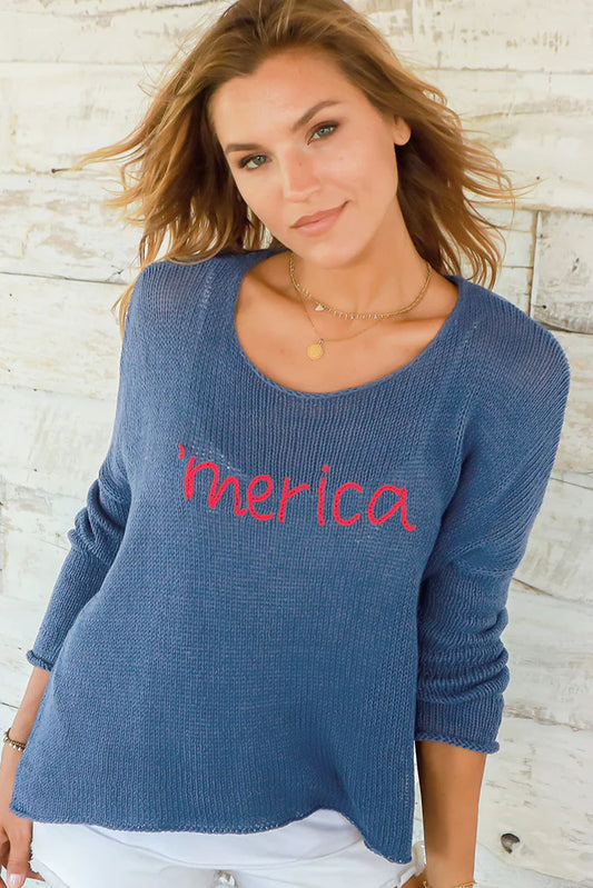 'Merica Cotton Crewneck Sweater