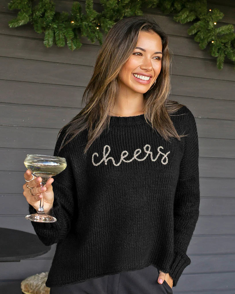 Cheers Cropped Crewneck Sweater