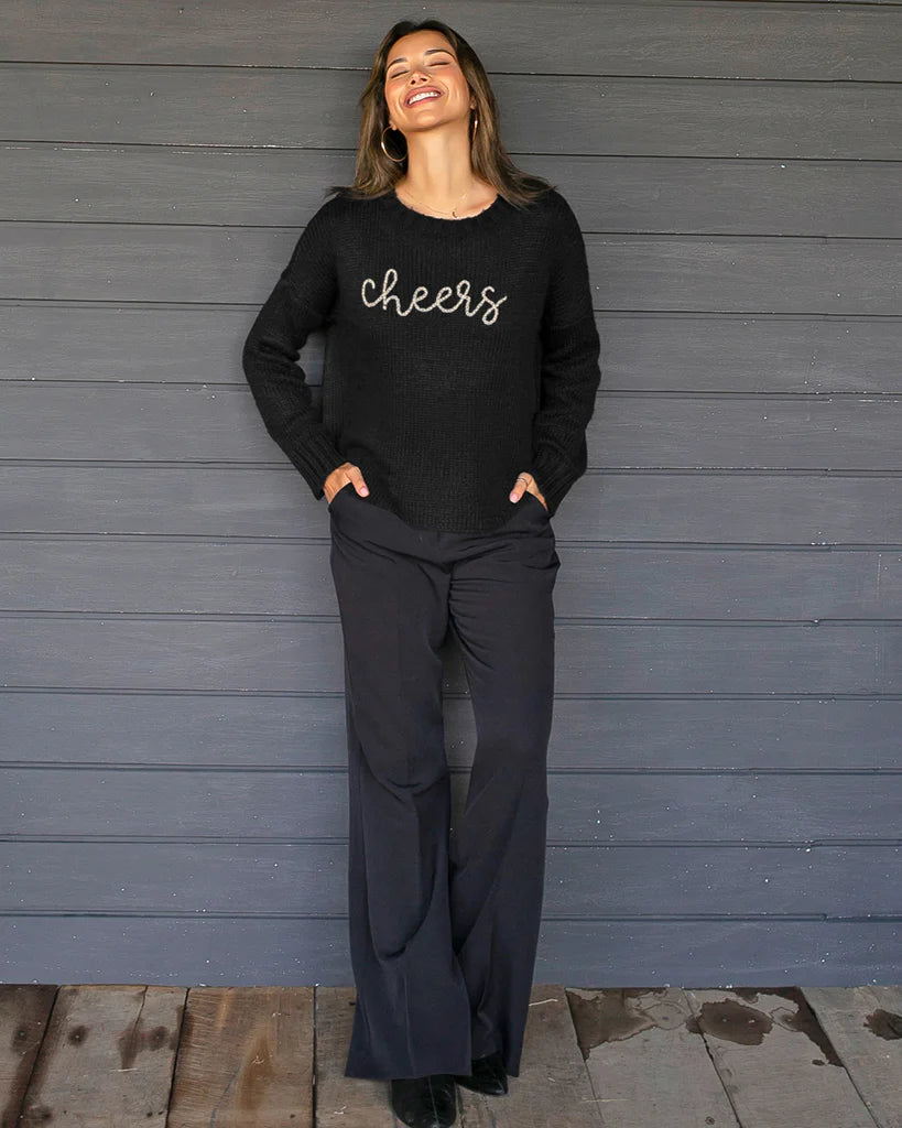 Cheers Cropped Crewneck Sweater