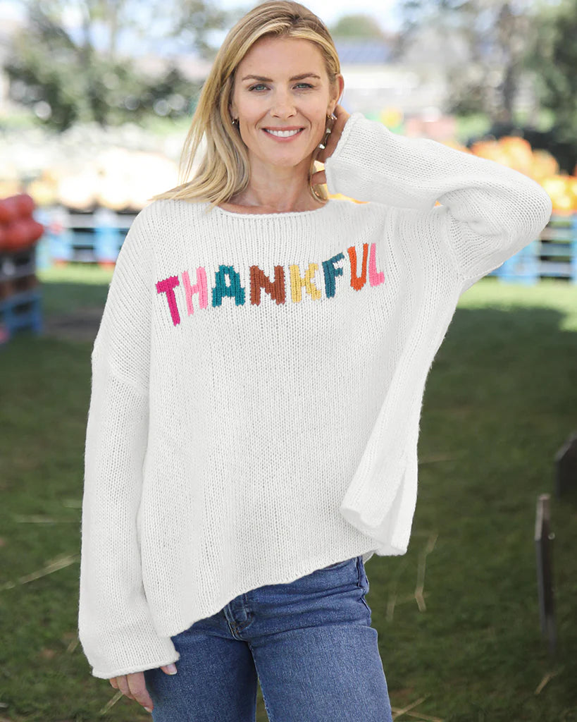 Thankful Multi Crewneck Sweater