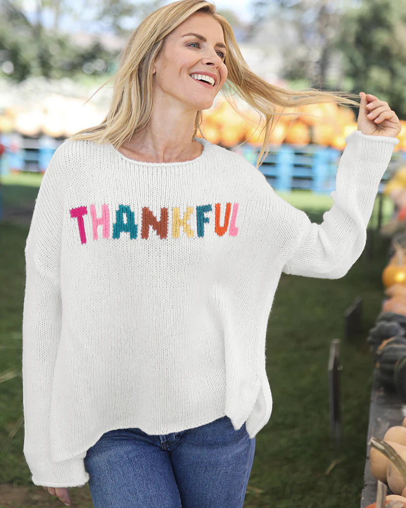 Thankful Multi Crewneck Sweater