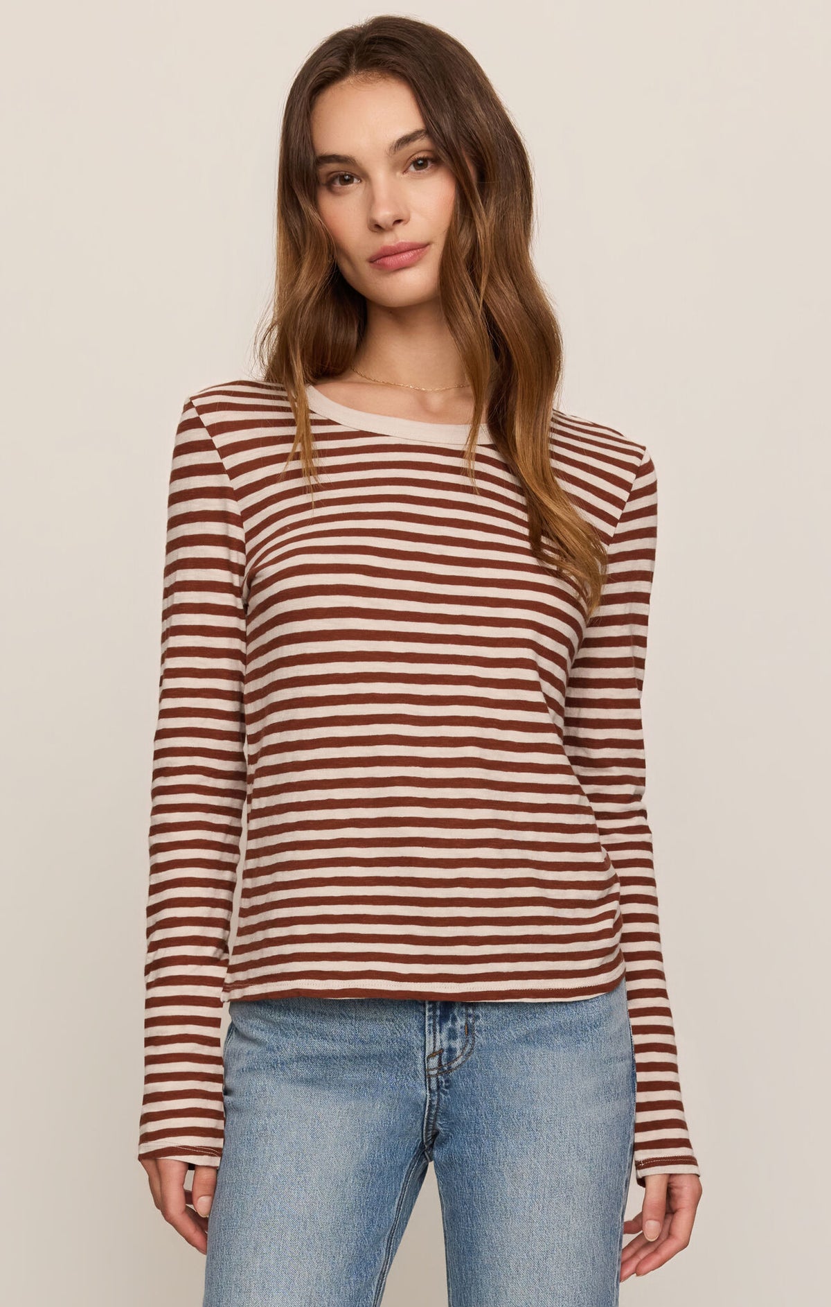 Junie Longsleeve Stripe Slub Tee Shirt