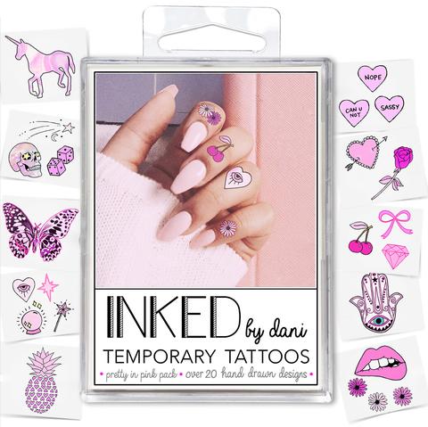 PRETTY IN PINK TEMPORARY TATTOOS