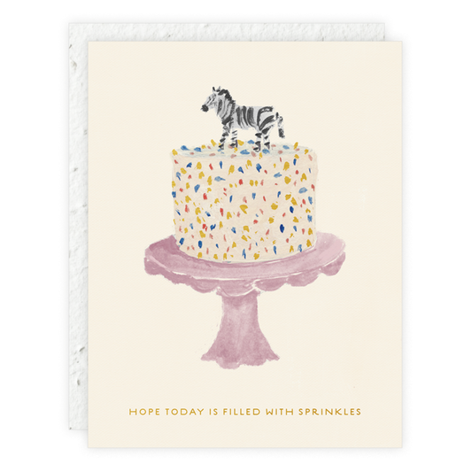 Birthday Card - Zebra Cake