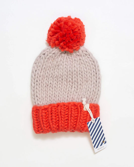 Knit Hat W/ Pom - Aperol