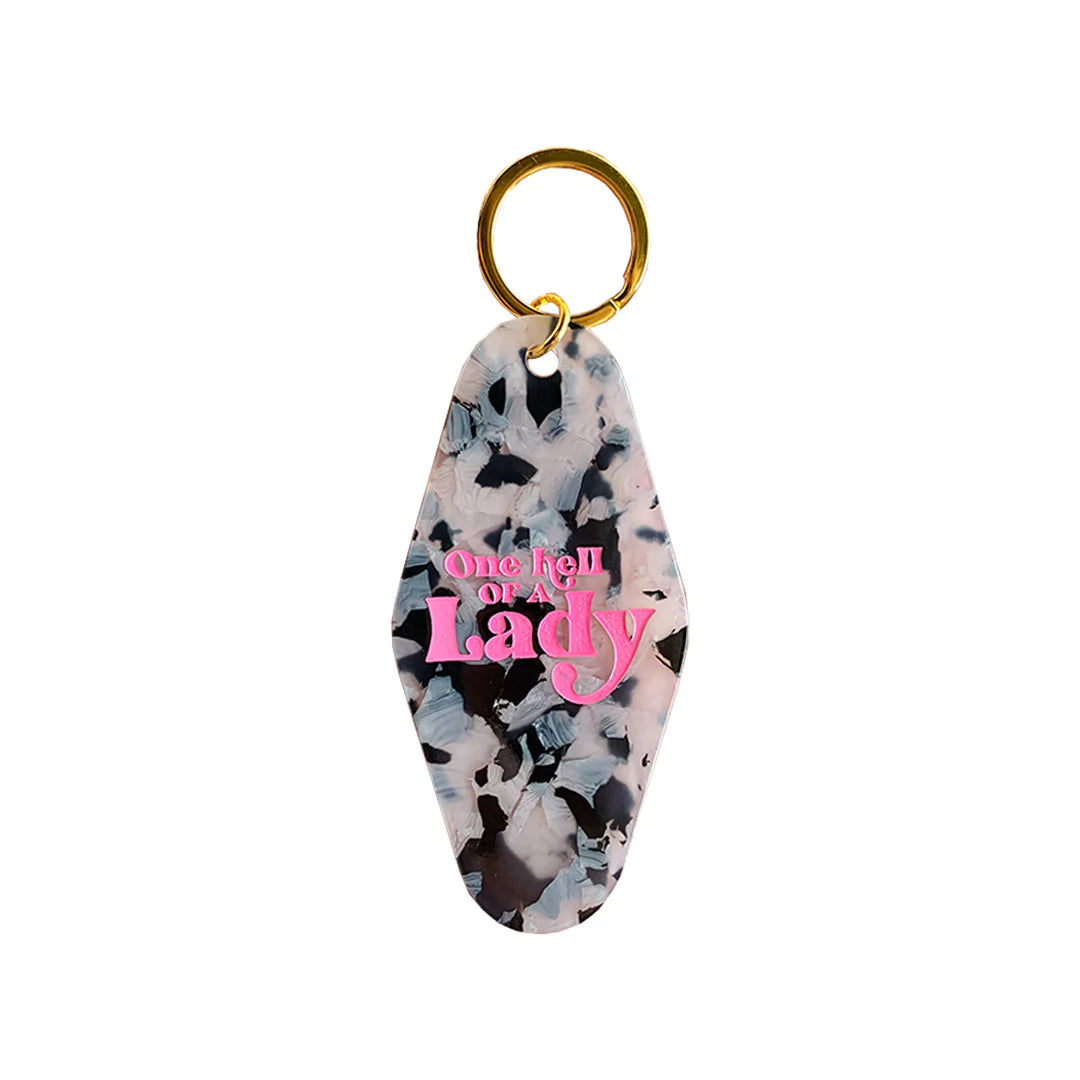 One Hell Of A Lady Keychain - Blue