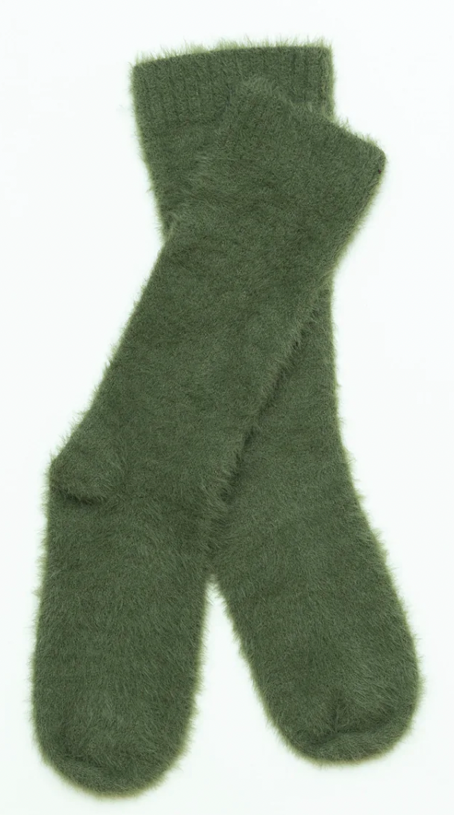 Chalet Fuzzy Socks - Olive