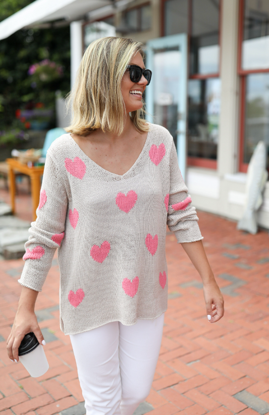 Heart V-Neck Sweater