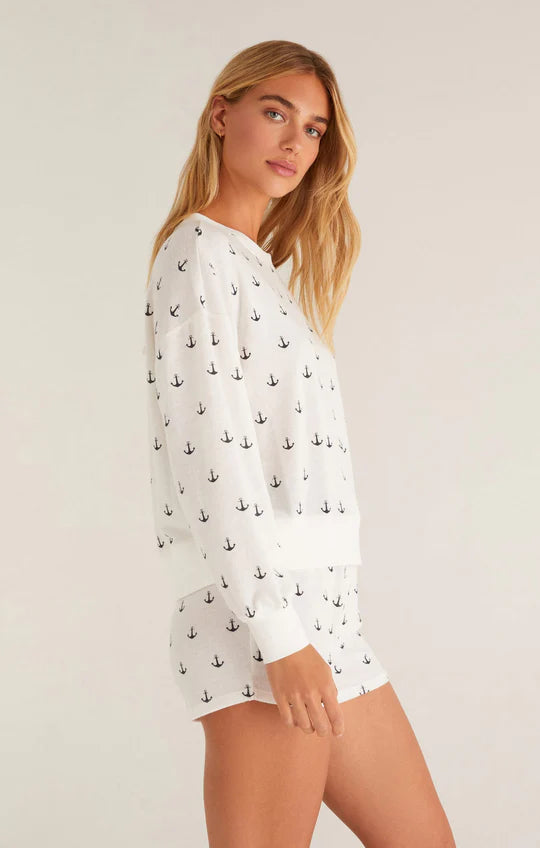 Elle Anchor Long Sleeve Top