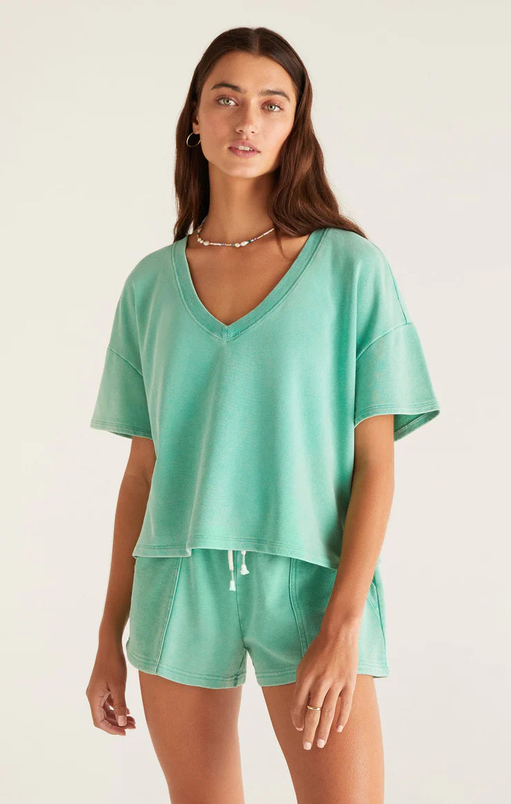 V Neck Terry Tee