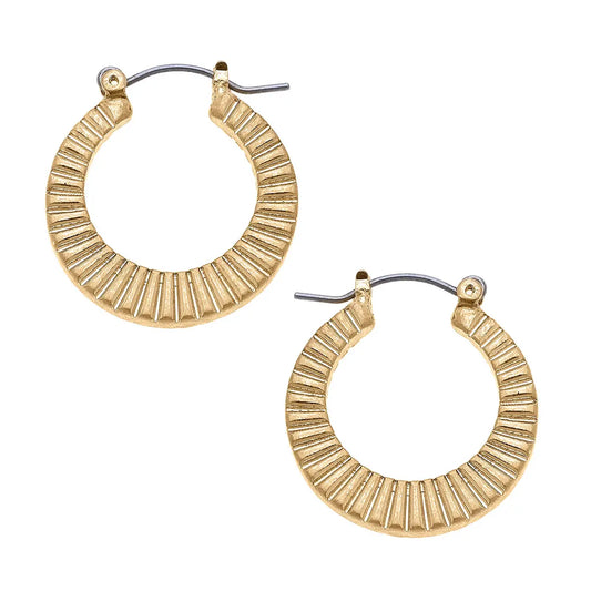 Kara Ribbed Sunburst Hoops