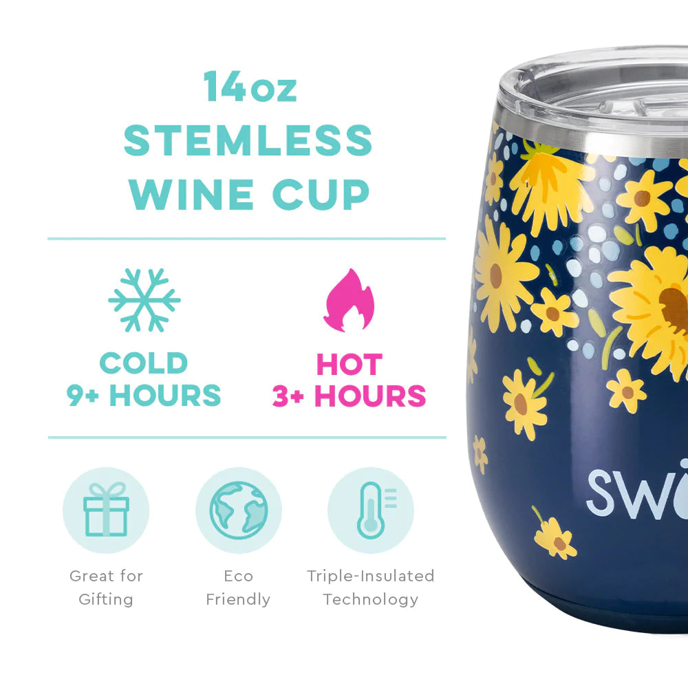 Stemless Wine Cup - Lazy Daisy