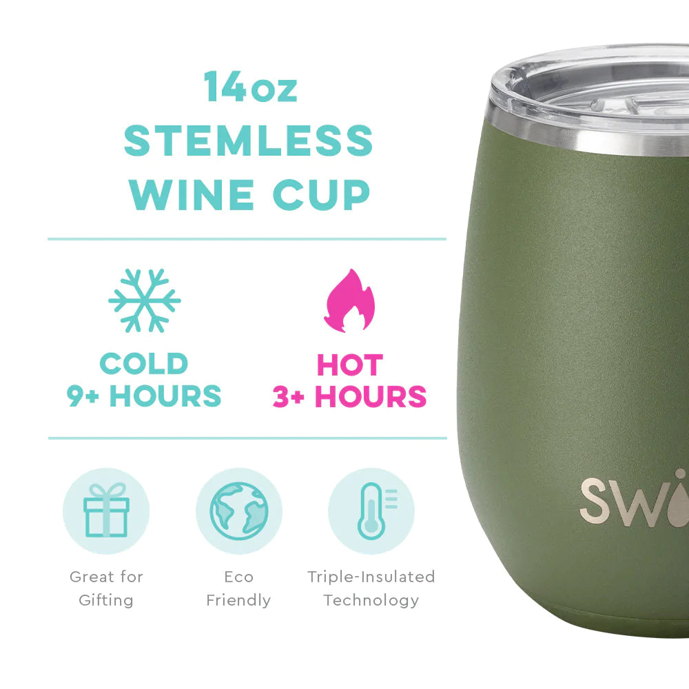 Stemless Wine Cup - Olive