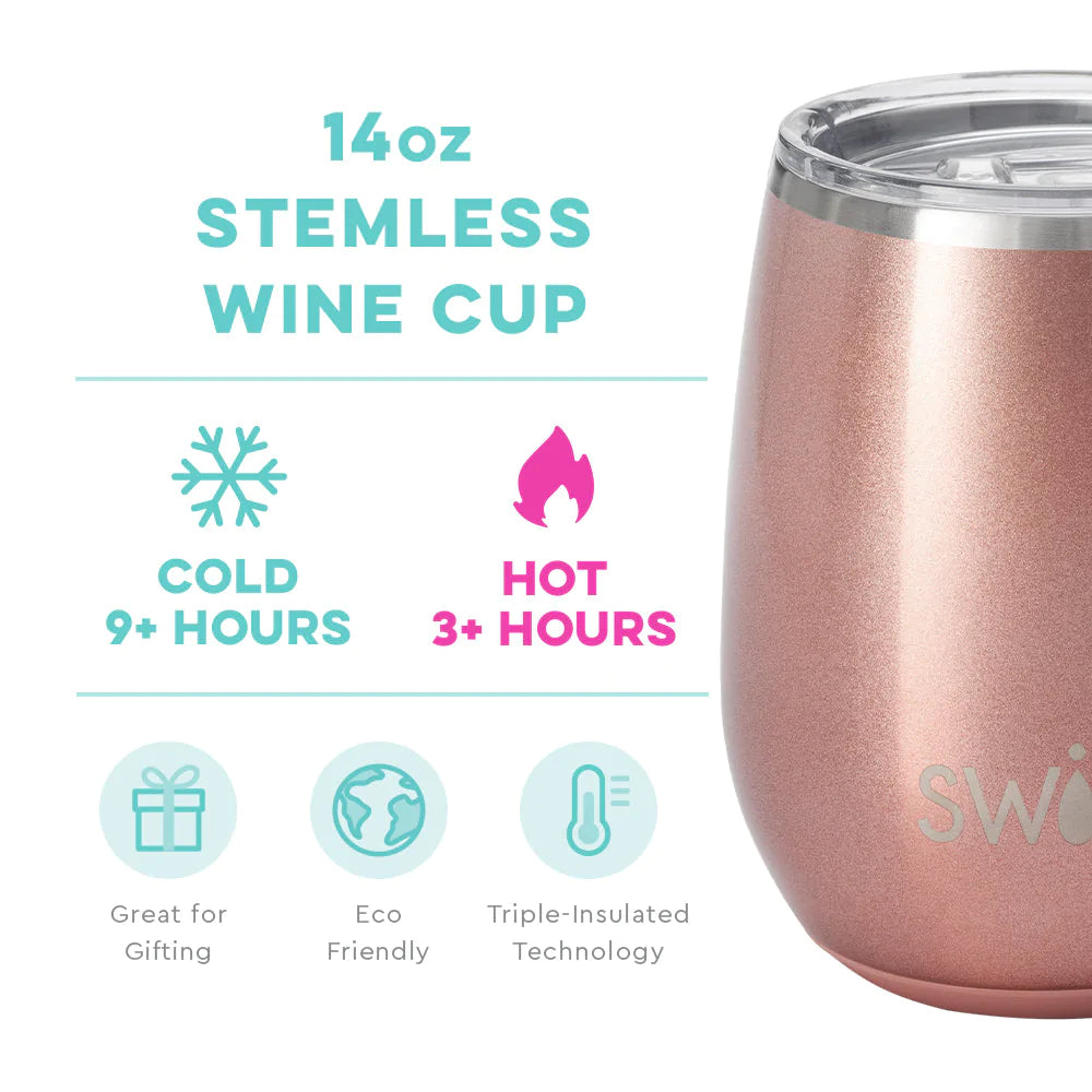 Stemless Wine Cup - Rose Gold
