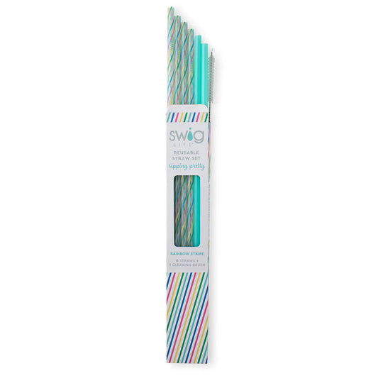 Straw Set - Rainbow Stripe